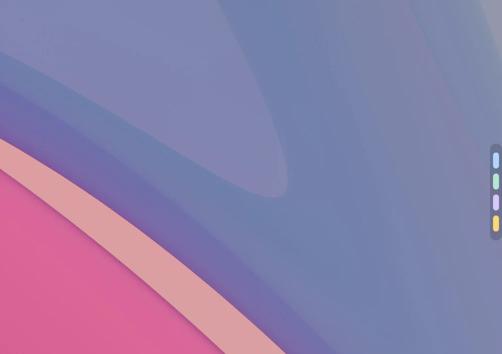 The right edge of a Mac desktop: a narrow vertical pill holding four coloured dashes, one per note.